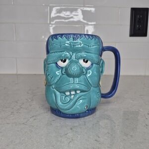 Montage 1989 3D Ceramic Collectible Blue Frankenstein Monster Mug Cup Halloween